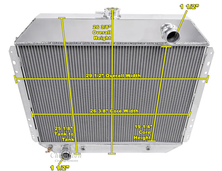  F100 Coyote Swap 3-Row Radiator
