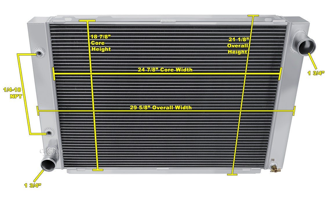 1966-1967 Lincoln Continental 3-Row Radiator