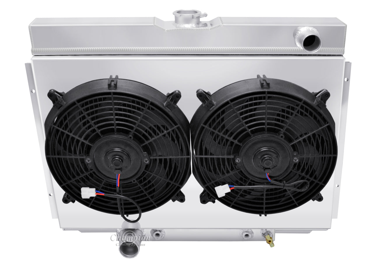 1967-1970 Ford Mustang 2-Row Radiator, Shroud, Dual Fan Combo