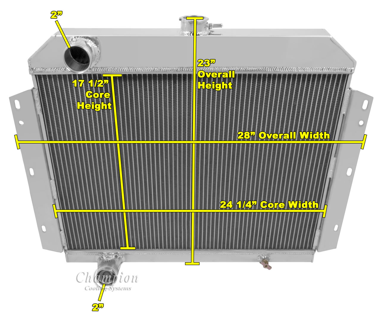 1966-1969 International Scout 3-Row Radiator - v8