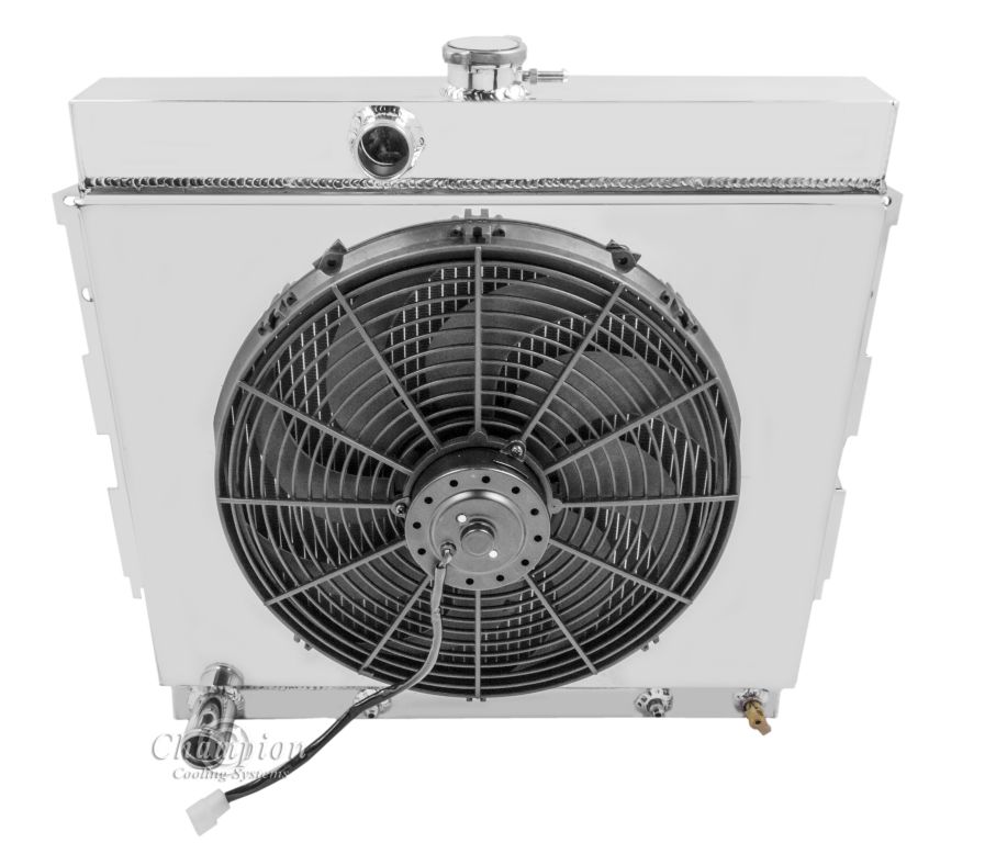 1963-1967 Plymouth Belvedere 3-Row Radiator, Shroud, Fan Combo