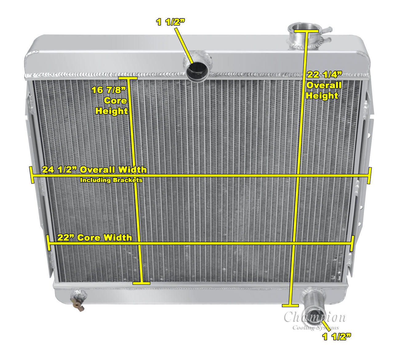 1966-1971 Jeepster 3-Row Radiator