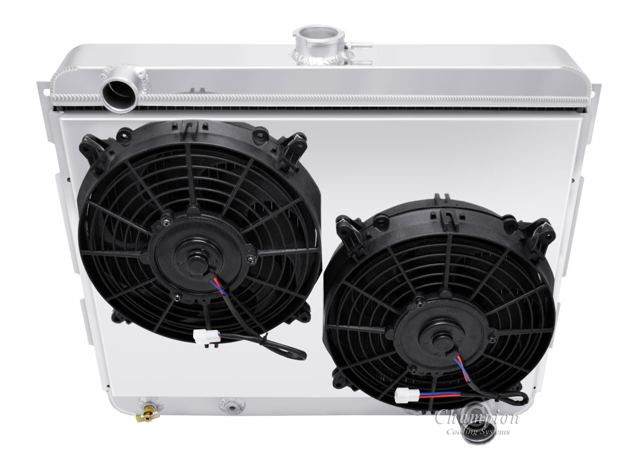 1966-1974 Dodge Dart 3-Row Radiator, Shroud, Dual Fan Combo