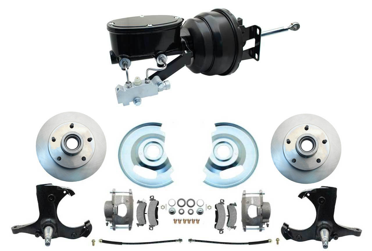 1967-1970 Chevy C10 Truck Disc Brake Kit 5 Lug Black 9" Booster
