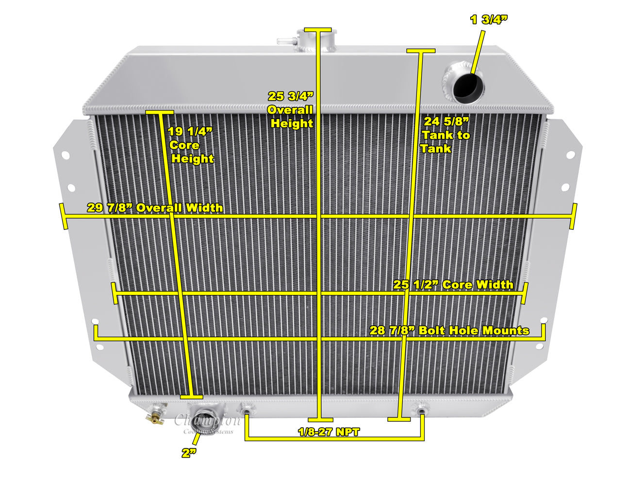  F150 LS Swap 3-Row Radiator