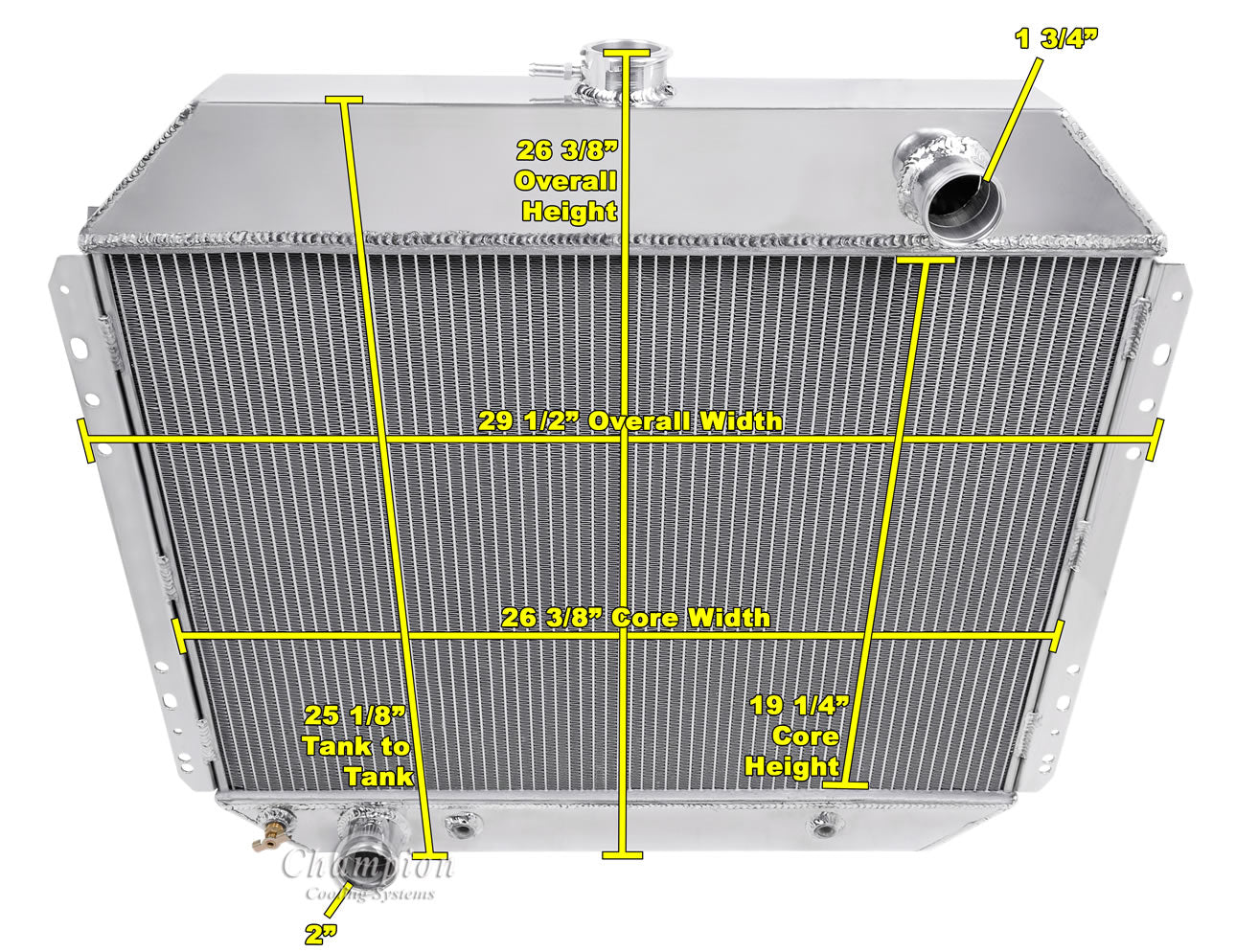 1968-1979 Ford Trucks, F100 3-Row Radiator