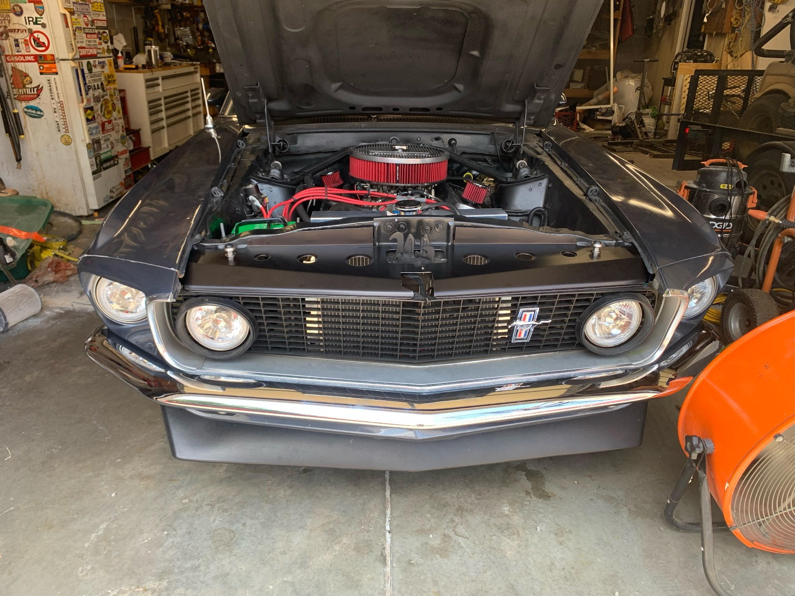 1969-1970 Mustang Radiator Support Show Panel with Dimple Died Holes