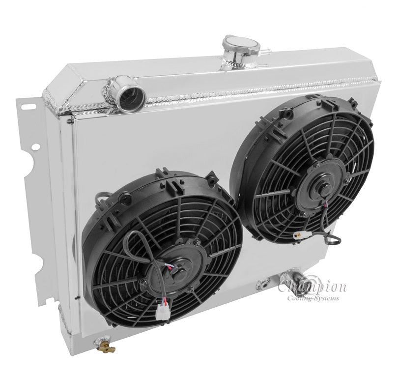 1970-1972 Dodge Dart, Demon 3-Row Radiator, Shroud, Dual Fan Combo