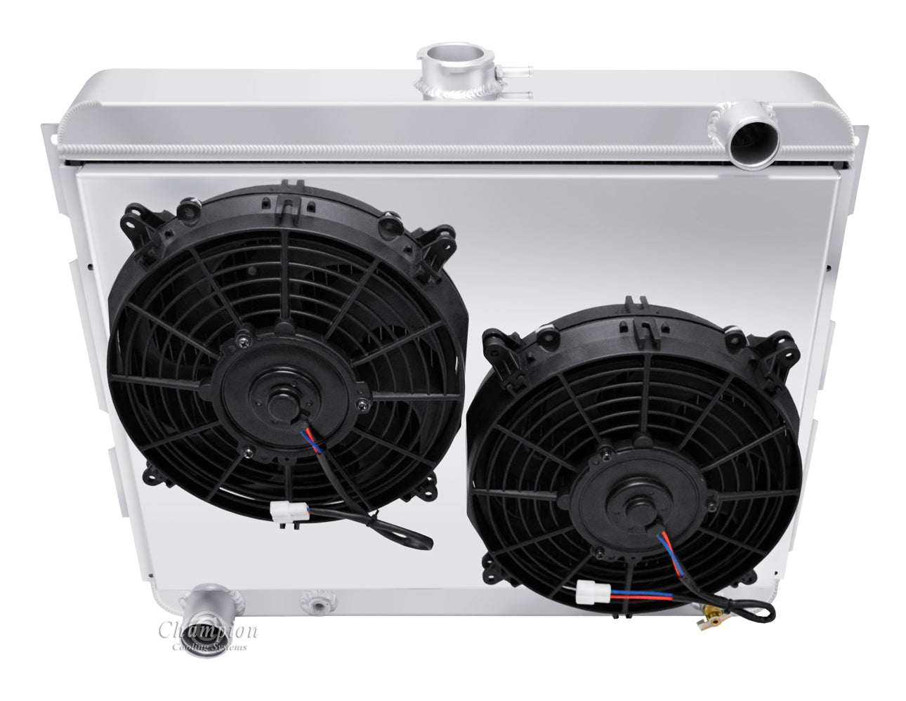 1966-1973 Dodge Charger 2-Row Radiator, Shroud, Dual Fan Combo