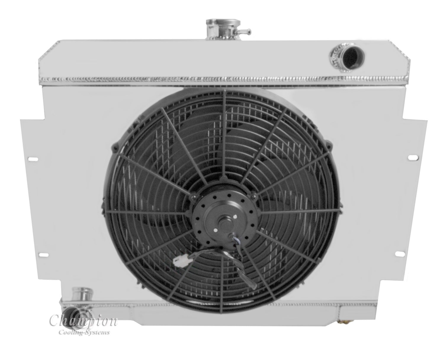1970-1985 Jeep CJ 4-Row Radiator, Shroud, Fan Combo
