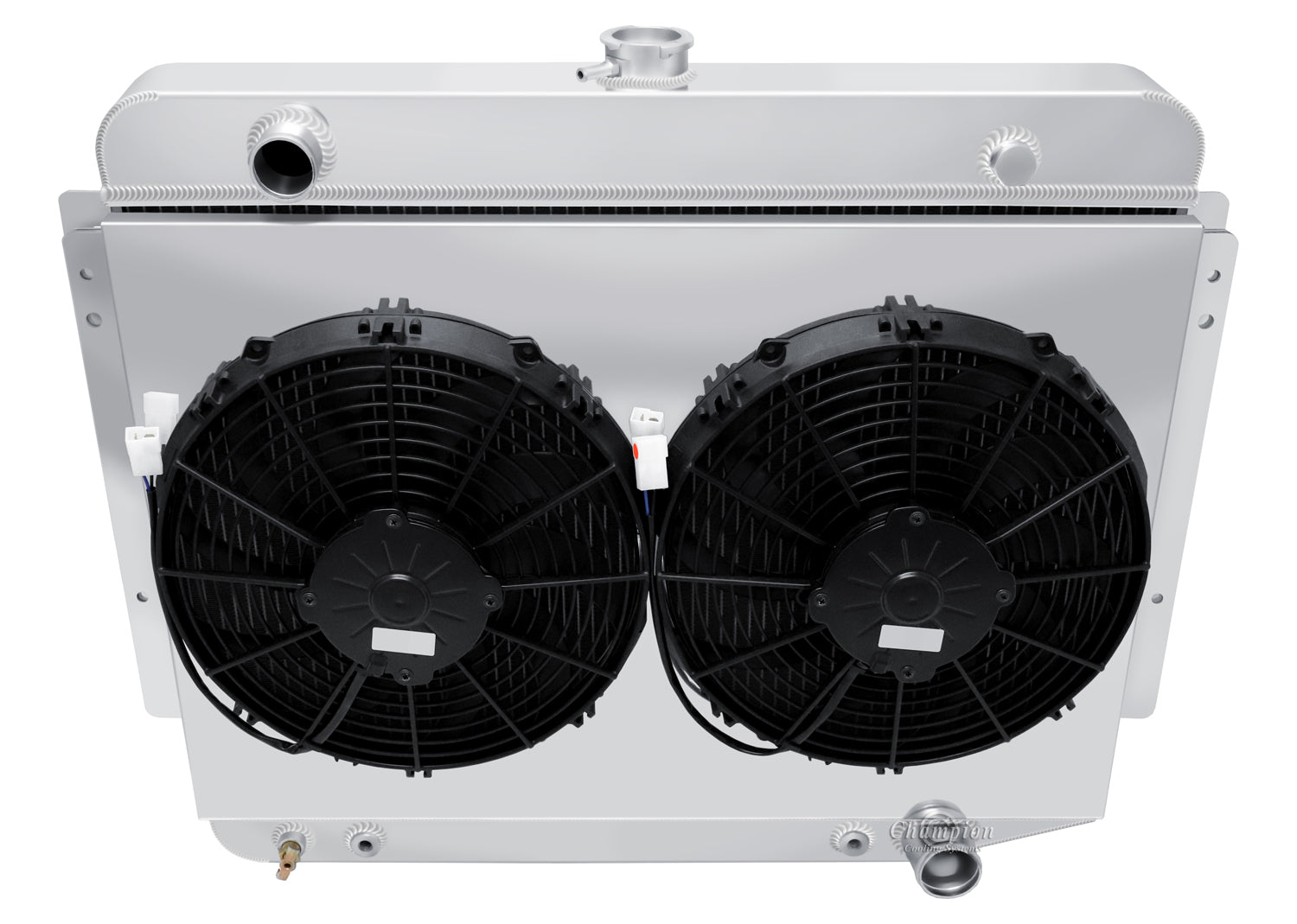 1974-1978 Dodge Ramcharger 3-Row Radiator, Shroud, Dual Fan Combo