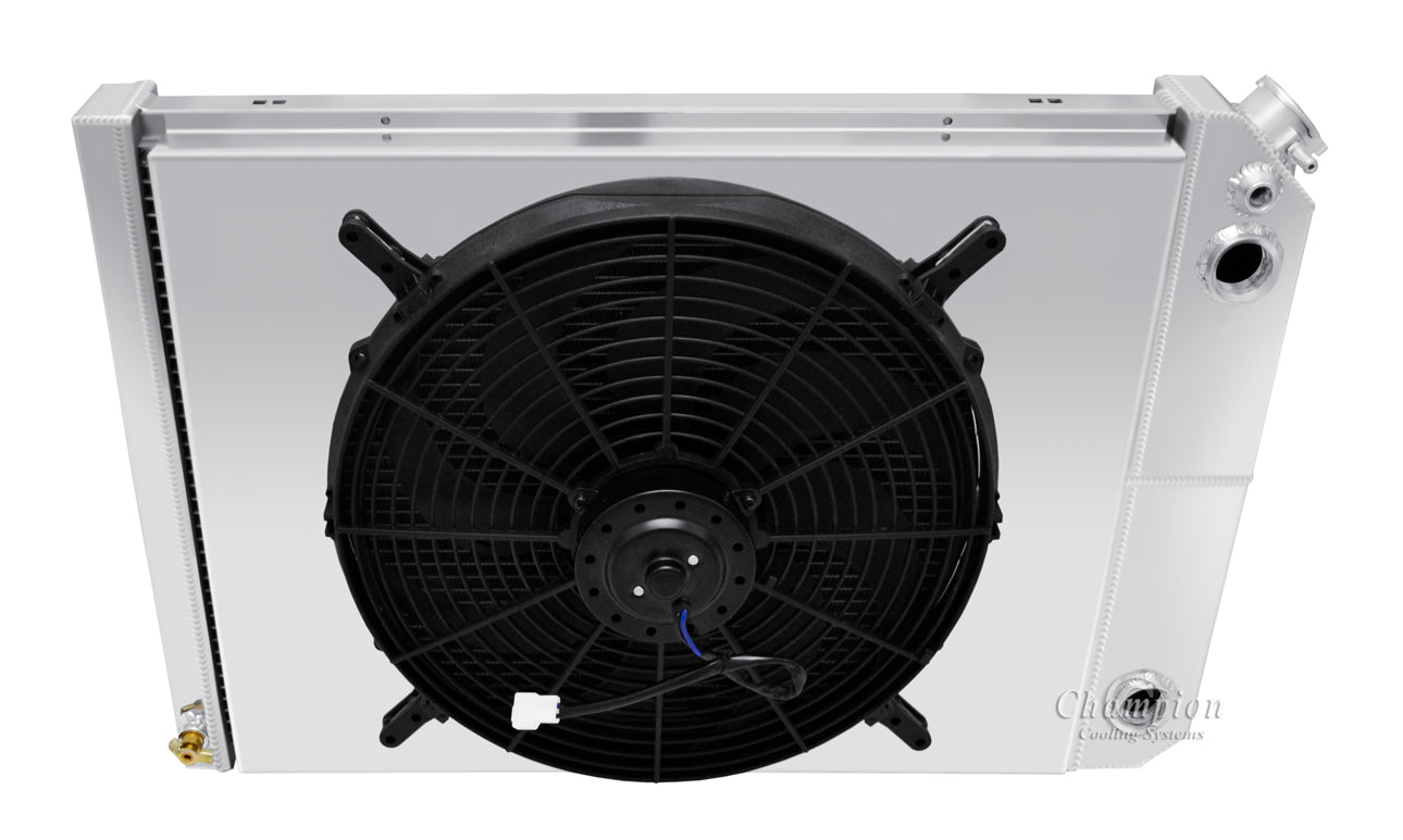 1973-1974 Pontiac Ventura LS Swap 3-Row Radiator, Shroud, Fan Combo