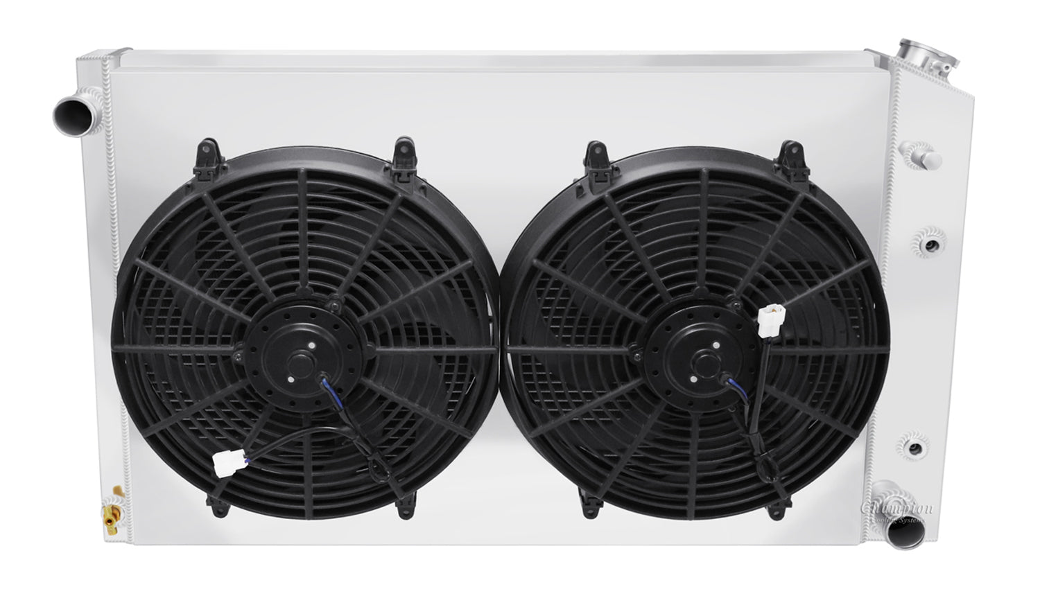 1973-1987 GMC Truck 2-Row Radiator, Shroud, Dual Fan Combo