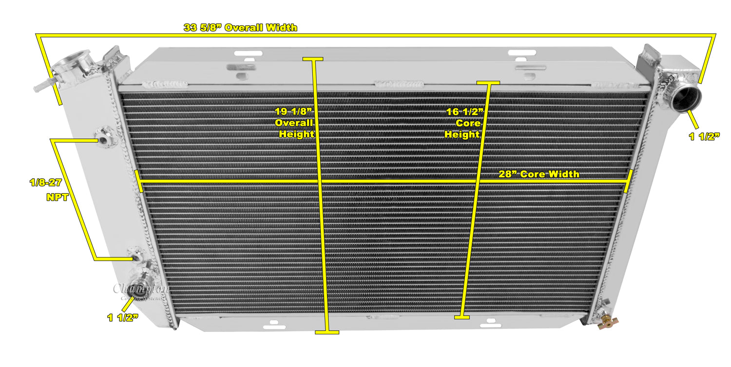 1972-1979 Ford Thunderbird 3-Row Radiator