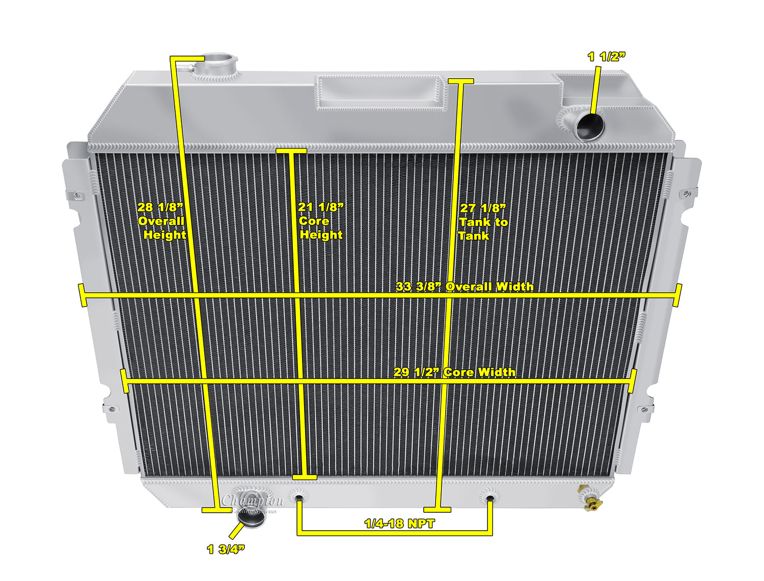 1975-1988 Ford Econoline 3-Row Radiator