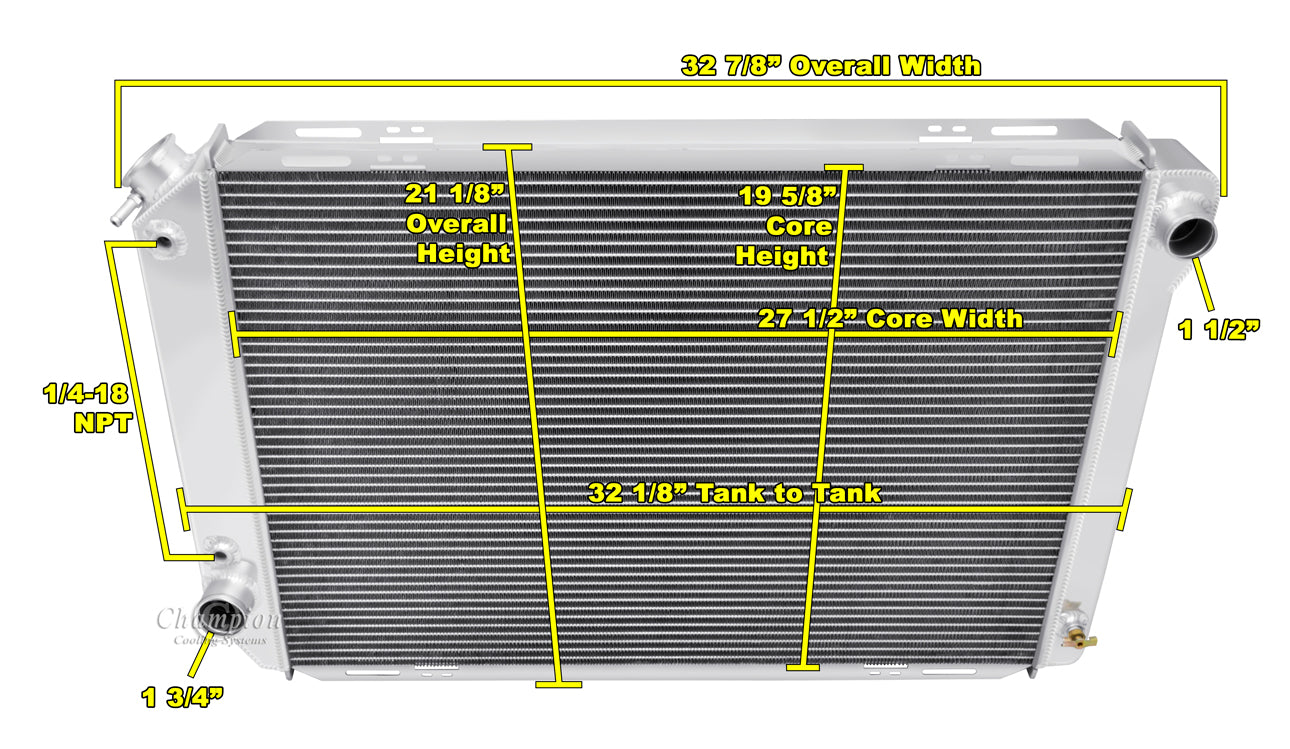 1980- 1984 Ford F250 3-Row Radiator