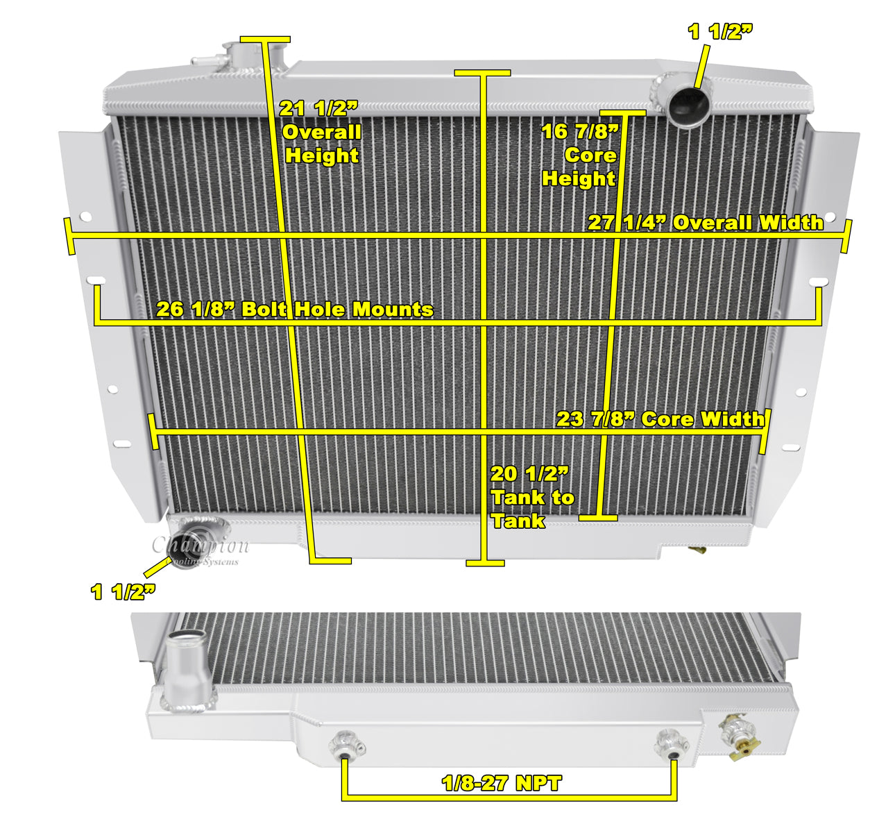 1981-1986 Jeep CJ 3-Row Radiator