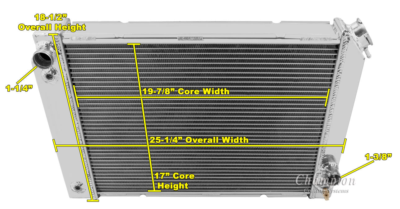 1984-1988 Pontiac Fiero 3-Row Radiator