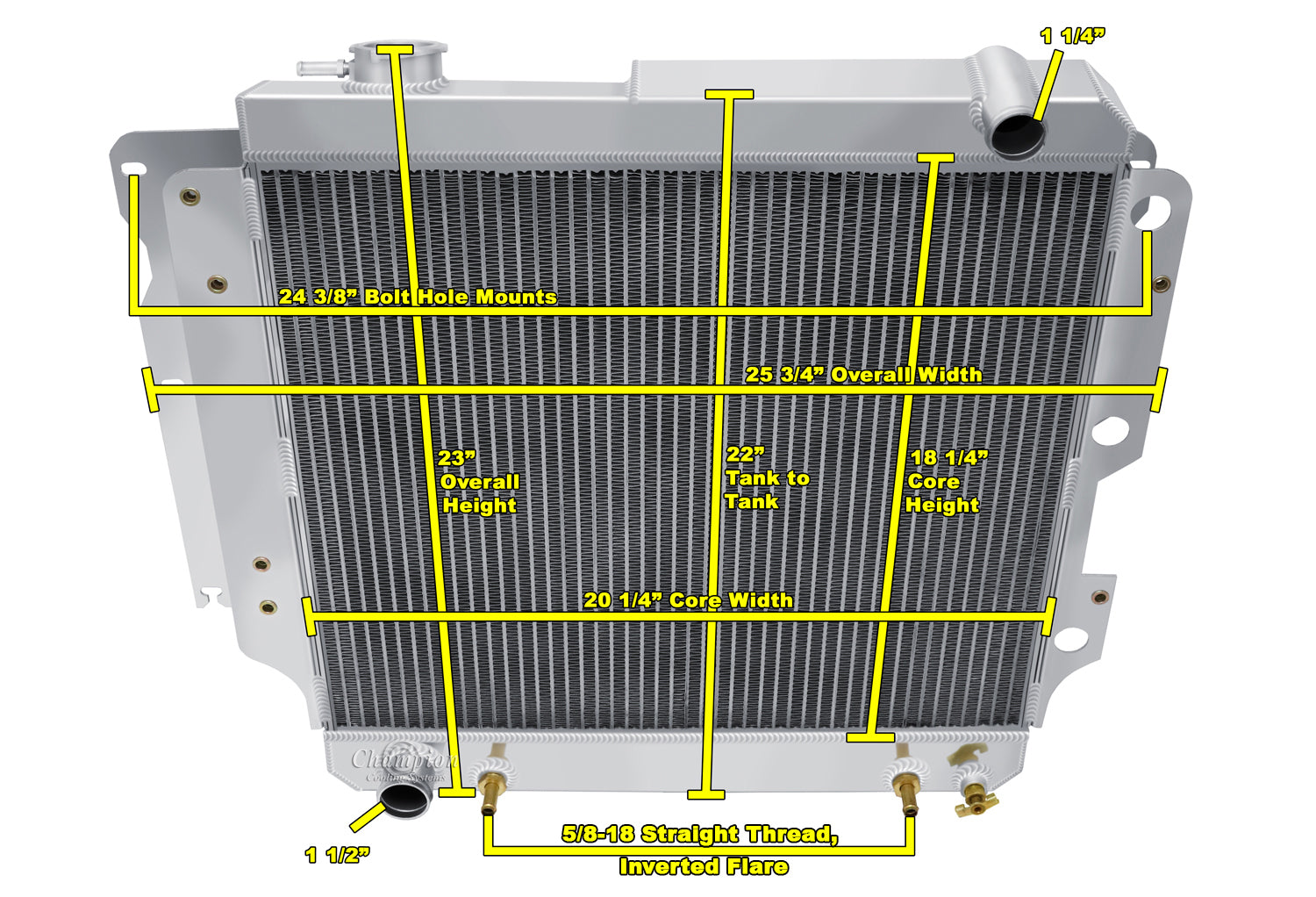1987-2006 Jeep Wrangler YJ 1-Row Radiator - HEAVY DUTY