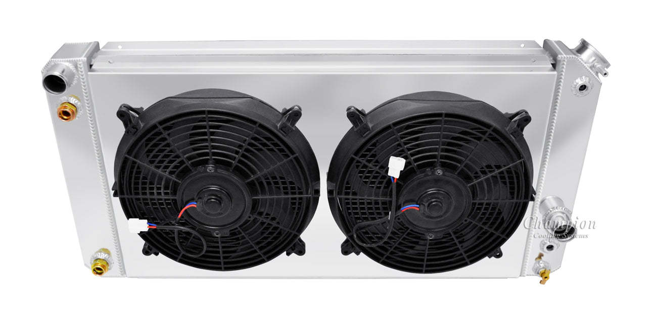 1996-2004 GMC Sonoma 3-Row Radiator, Shroud, Dual Fan Combo