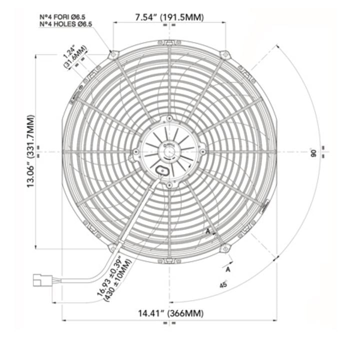 Spal 14.00" Electric Fan Puller Style High Performance 1864CFM - 30102042