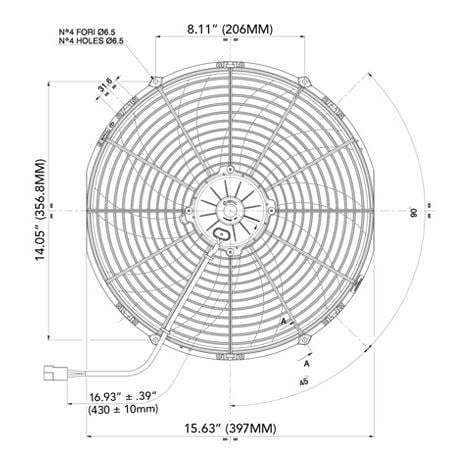 Spal 16.00" Inch Electric Fan Puller Style High Performance 2024 CFM s - 30102049