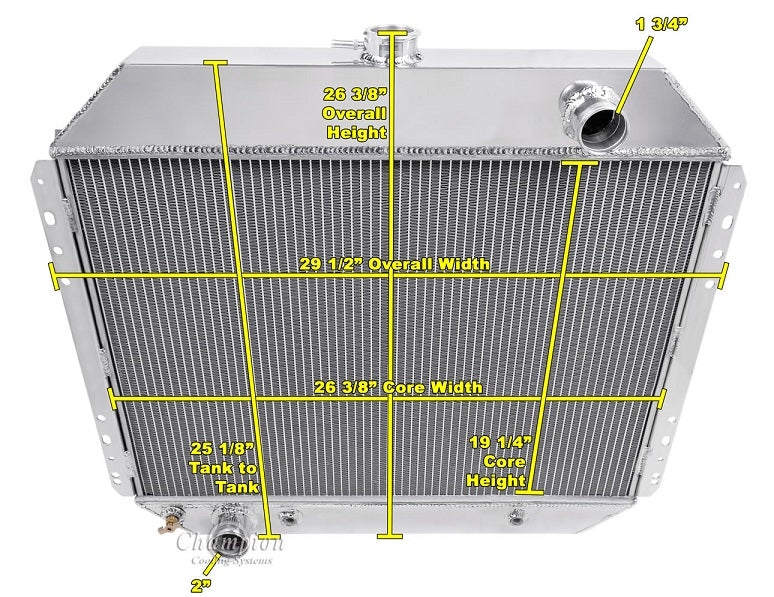  F100 3-Row Radiator