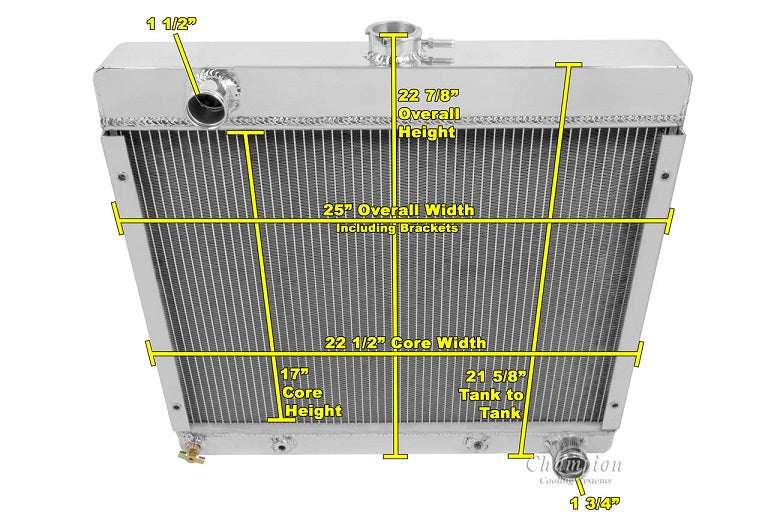 1970-1972 Dodge Dart, Demon 3-Row Radiator, Shroud, Fan Combo