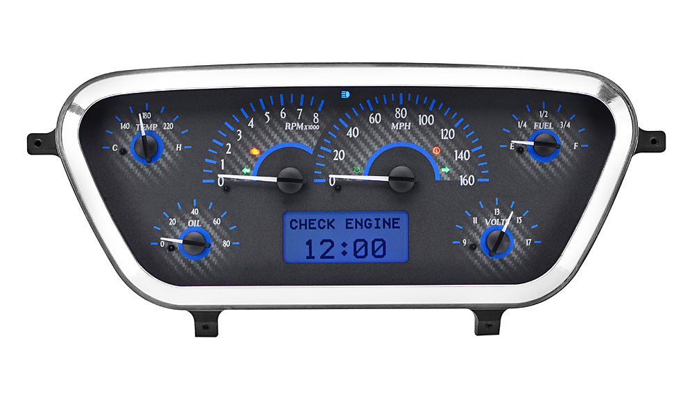1953-1955 Ford Pickup VHX Gauge Instruments - Dakota Digital VHX-53F-PU