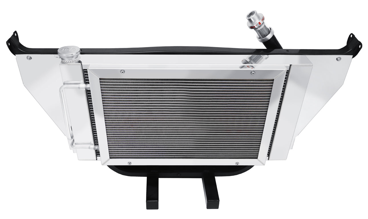 1955-1957 Chevy 210 Dual Pass 2-Row Radiator, Shroud, Dual Fan Combo