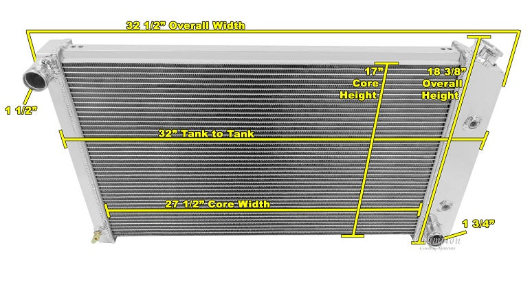 1970-1981 Pontiac Firebird / Trans Am 2-Row Radiator, Shroud, Fan Combo