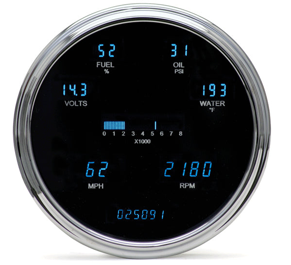 Universal Single 6.75" Round Digital Gauge Instrument
