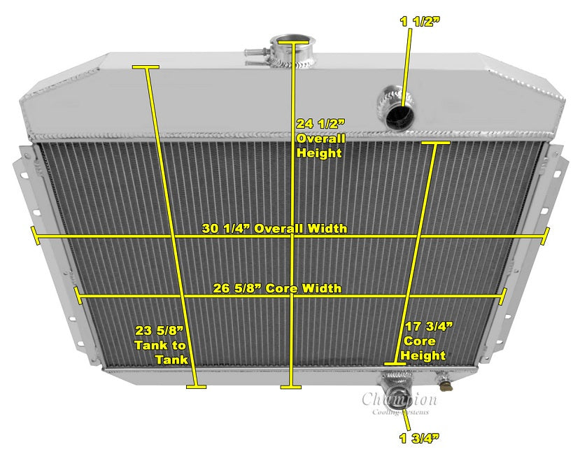  F100 2-Row Radiator