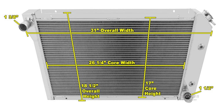 1977-1983 Corvette 3-Row Radiator, Shroud, Fan Combo