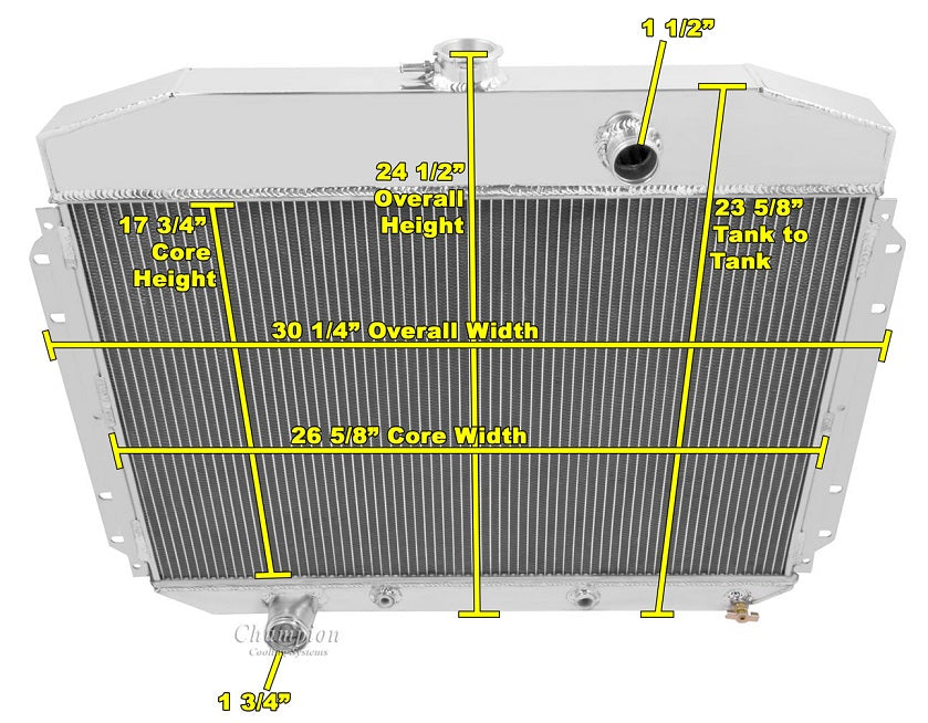  F100 4-Row Radiator