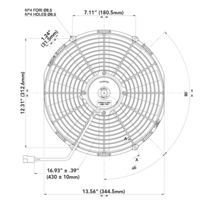 Spal 13.00" Inch Electric Fan Puller Style High Performance 1168CFM