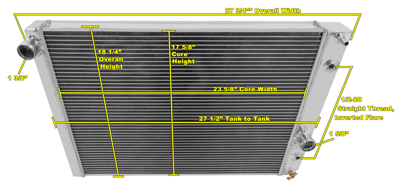 1989-1996 Corvette 3-Row Radiator