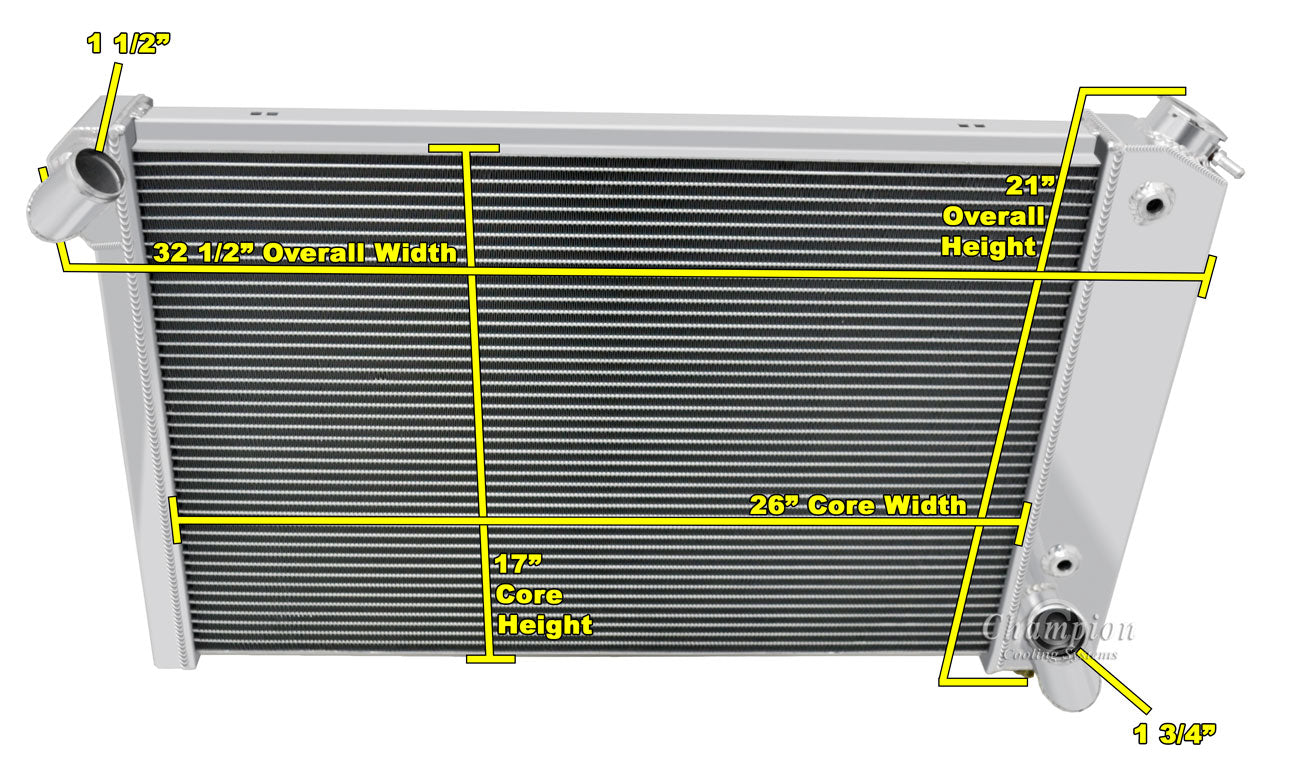 1969-1972 Chevy Corvette 3-Row Radiator
