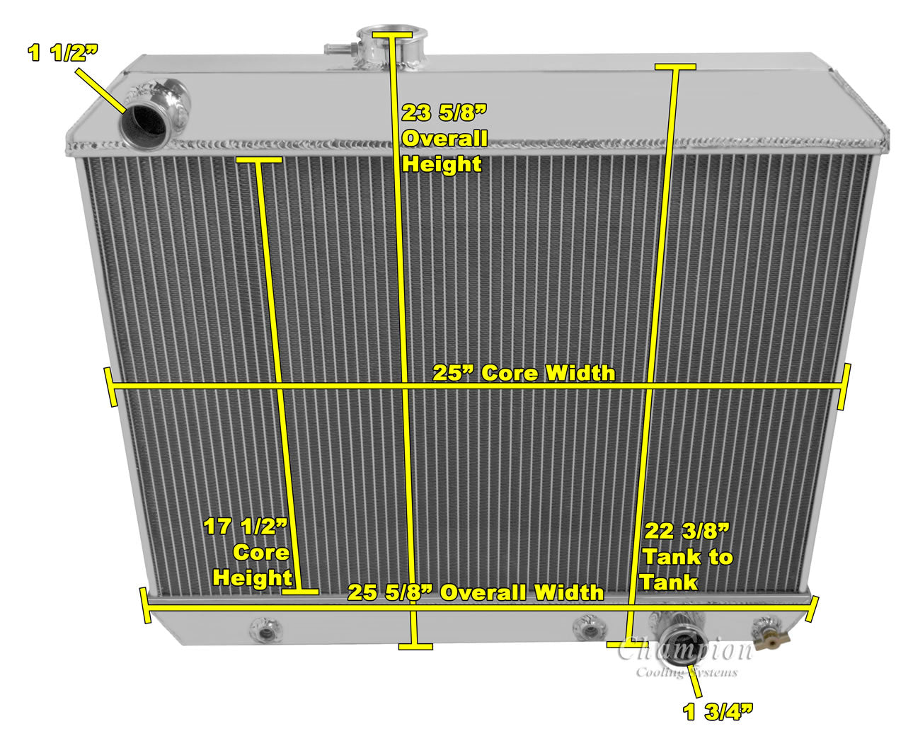 1964-1965 Pontiac Lemans 3-Row Radiator