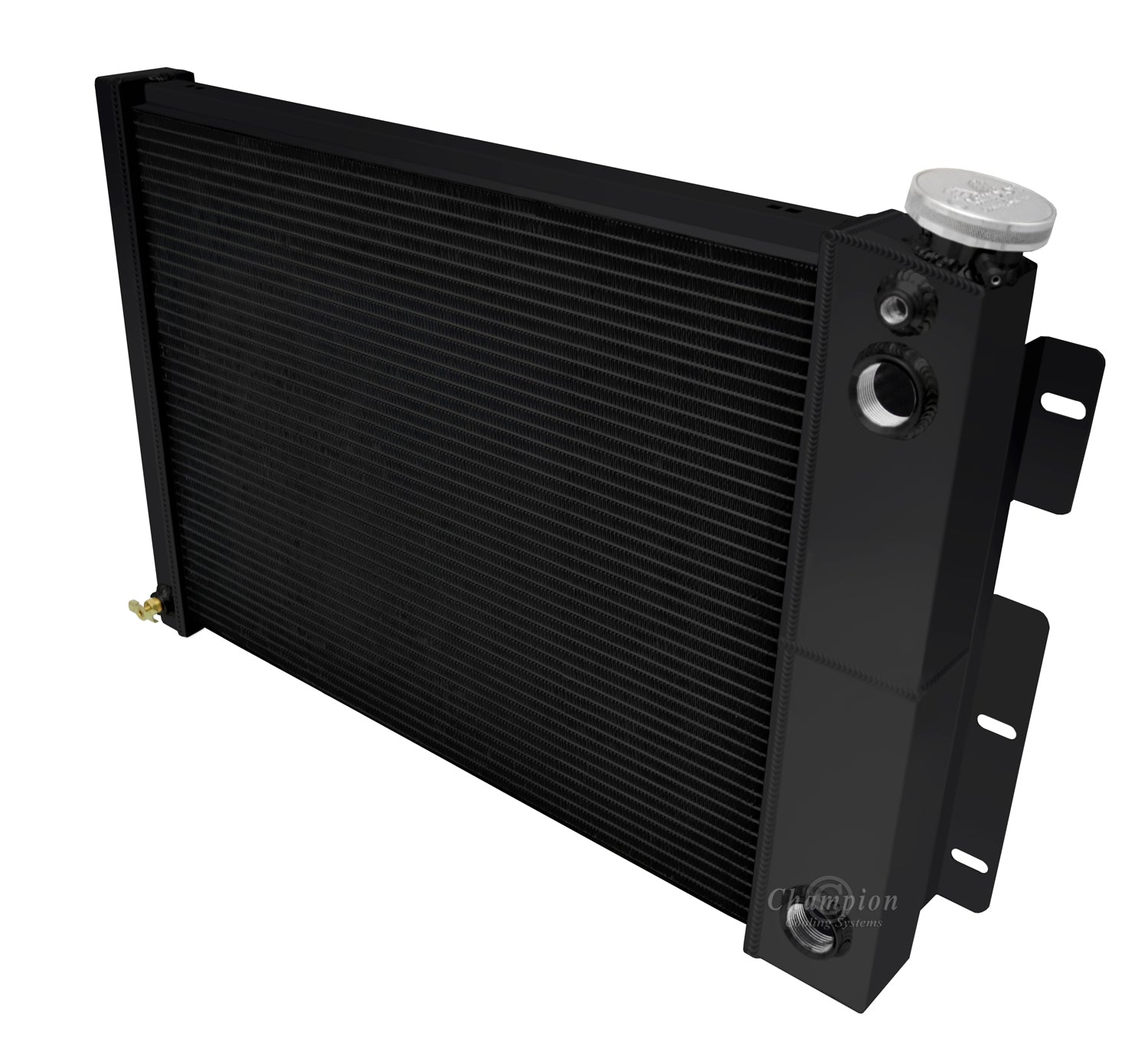 1967-1969 Pontiac Firebird LS Swap 3-Row Black Radiator, Shroud, Fan Combo