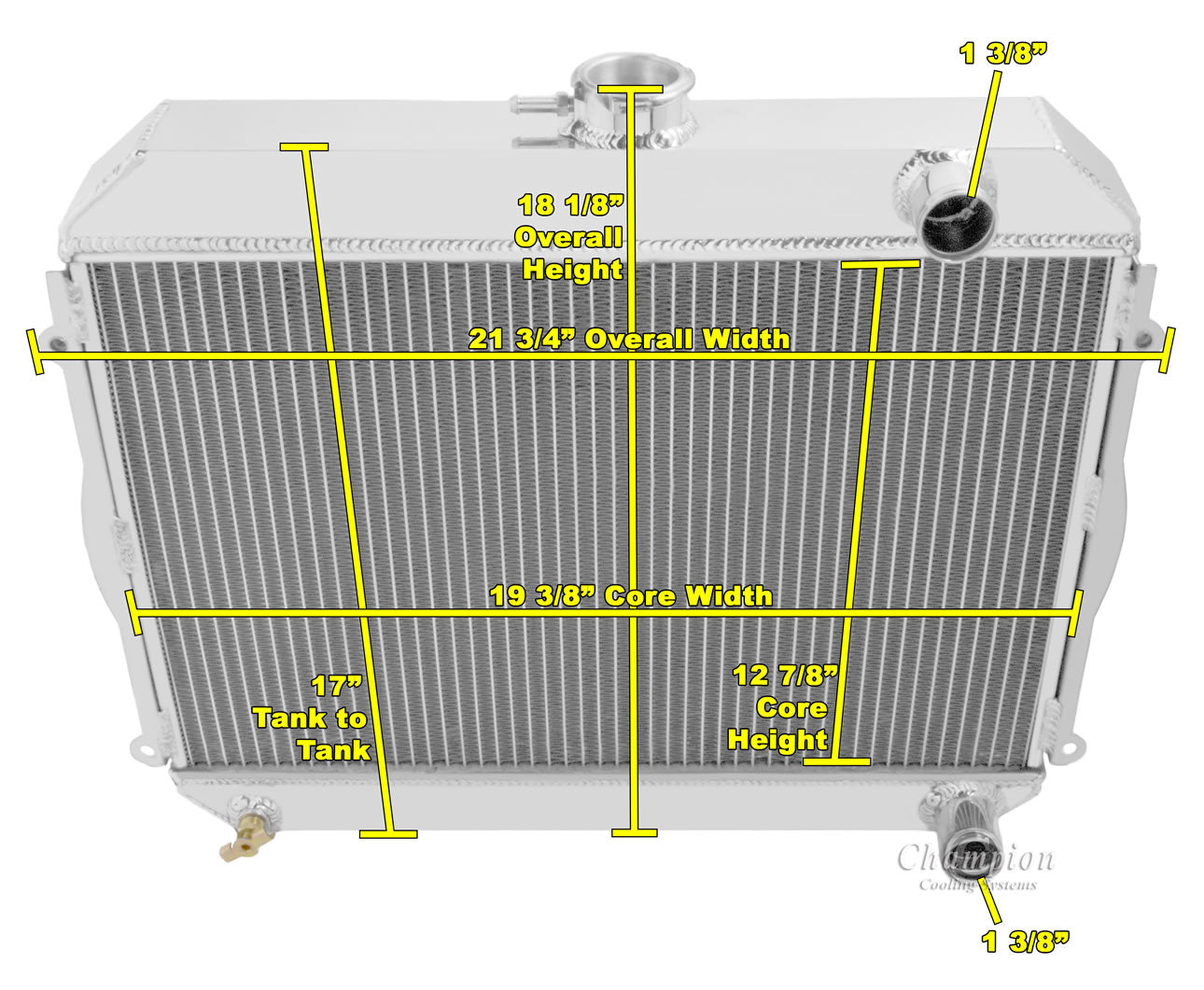1971-1974 Toyota Corolla 3-Row Radiator