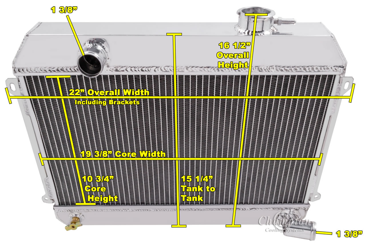 1968-1973 Datsun 521 Pickup 3-Row Radiator
