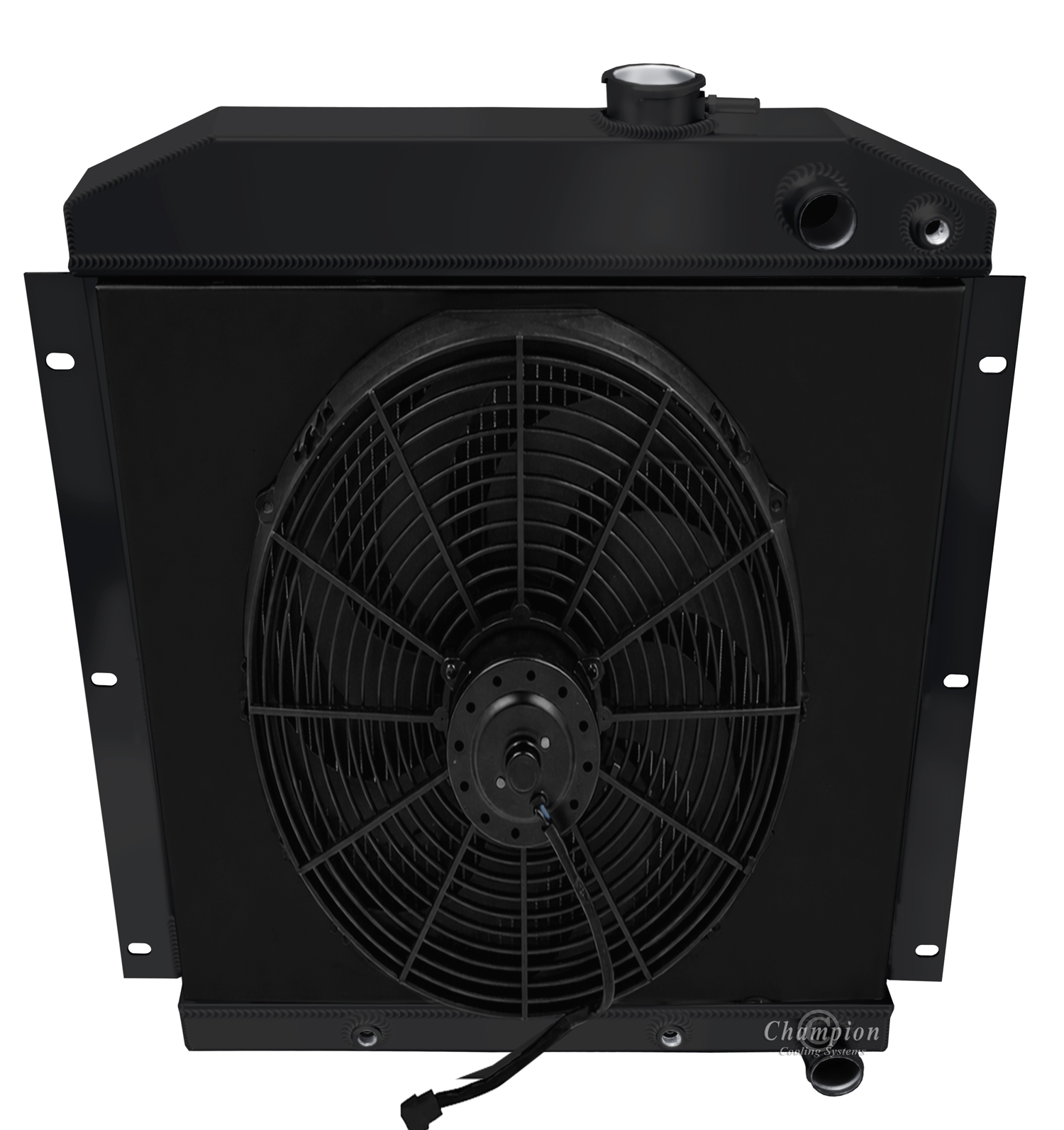 1947-1954 Chevy Truck LS Swap 3-Row Black Radiator, Shroud, Fan Combo