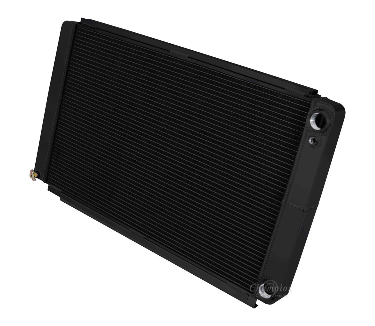 1961-1965 Lincoln Continental LS Swap 3-Row Dual Pass Black Radiator, Shroud, Dual Fan Combo