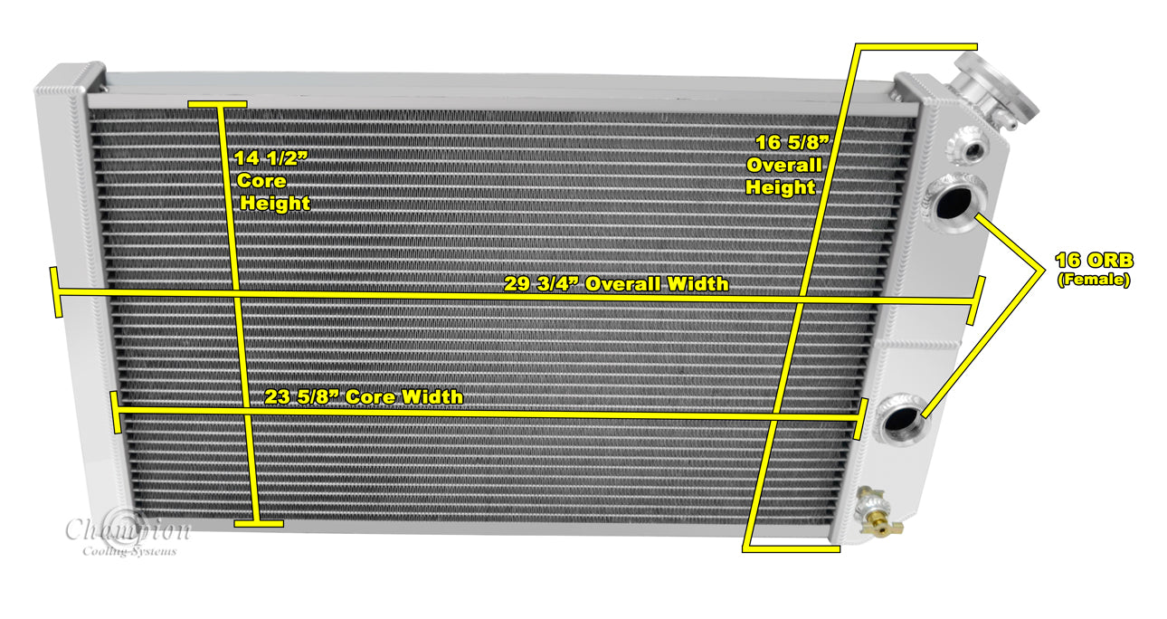 1984-90 Chevy S10 LS Swap 3-Row Radiator, Shroud, Dual Fan Combo