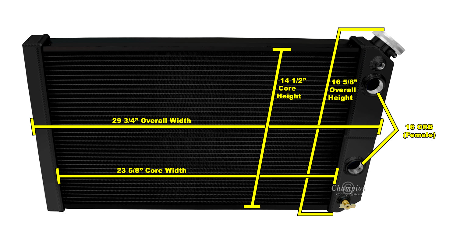 1984-90 Chevy S10 LS Swap 3-Row Black Radiator, Shroud, Dual Fan Combo