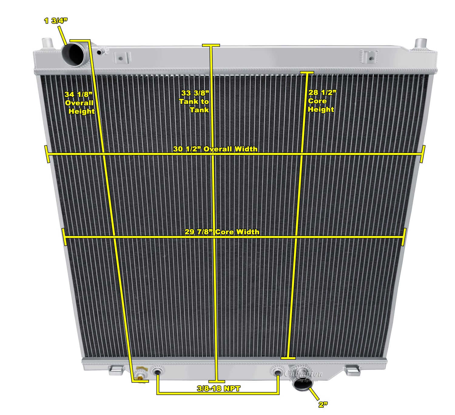 2003-2004 Ford F-250/ F-350 Super Duty Diesel 2 Row Radiator