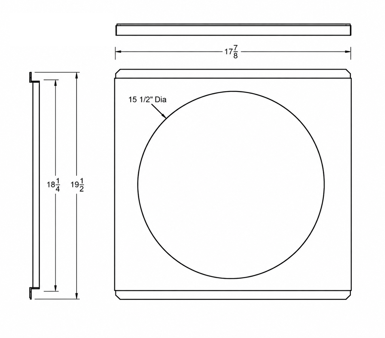 Aluminum Fan Shroud for 16" Electric Fan - 17.875" Wide x 19.5" Tall