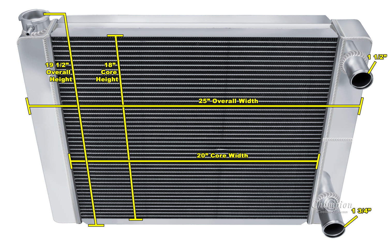 LS 3-Row Radiator Universal - 19.5" x 25"