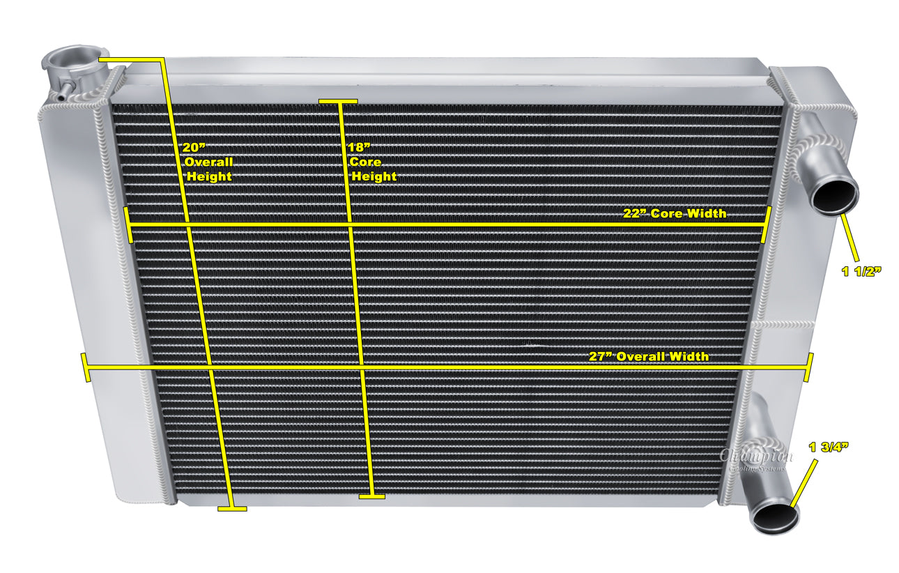 LS 3-Row Radiator Universal - 20" x 27"